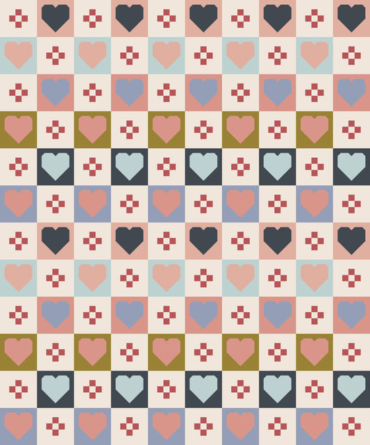 Cozy Checkered Hearts | Quilty Love Pattern