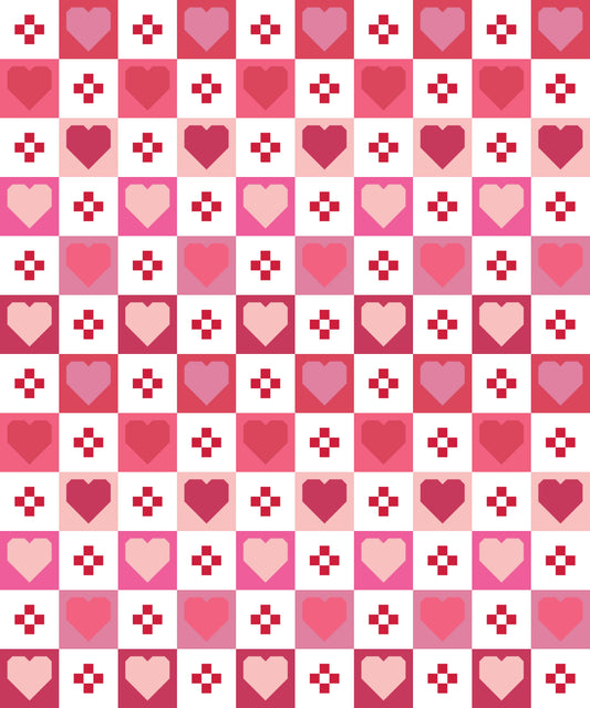 Cozy Checkered Hearts | Quilty Love Pattern