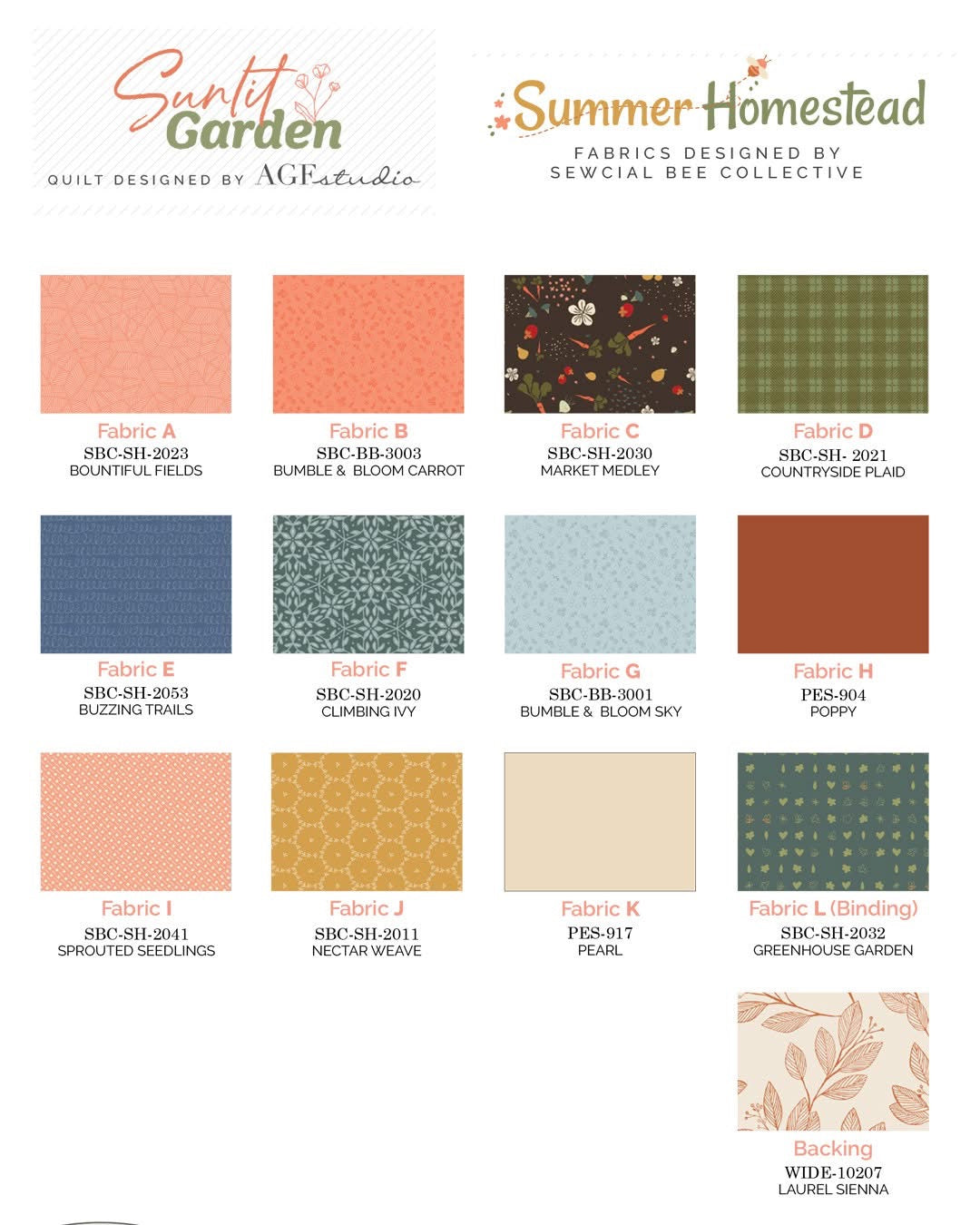 Sunlit Garden Quilt Kit | Art Gallery Fabrics Summer Homestead