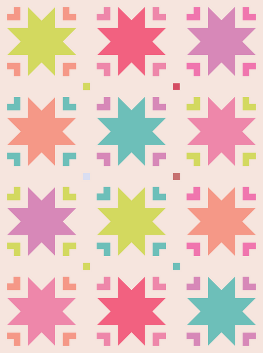 Heirloom Sky Quilt Kit | Retro Edition | Modern Charm Stitchery Pattern Sold Separately