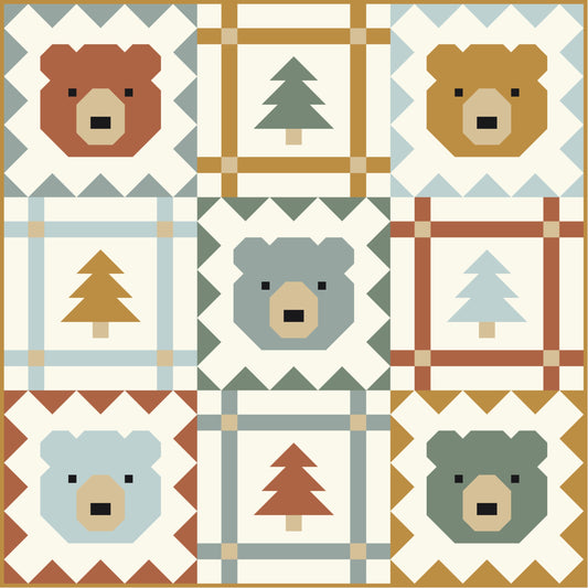 Grizzly Grove Quilt Kit | Warm Forest Edition | Pen + Paper Patterns Inspired