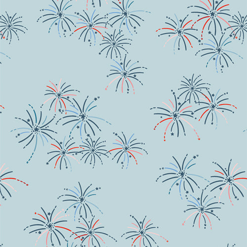 Chamomile Quilt Kit – Fireworks backing fabric option