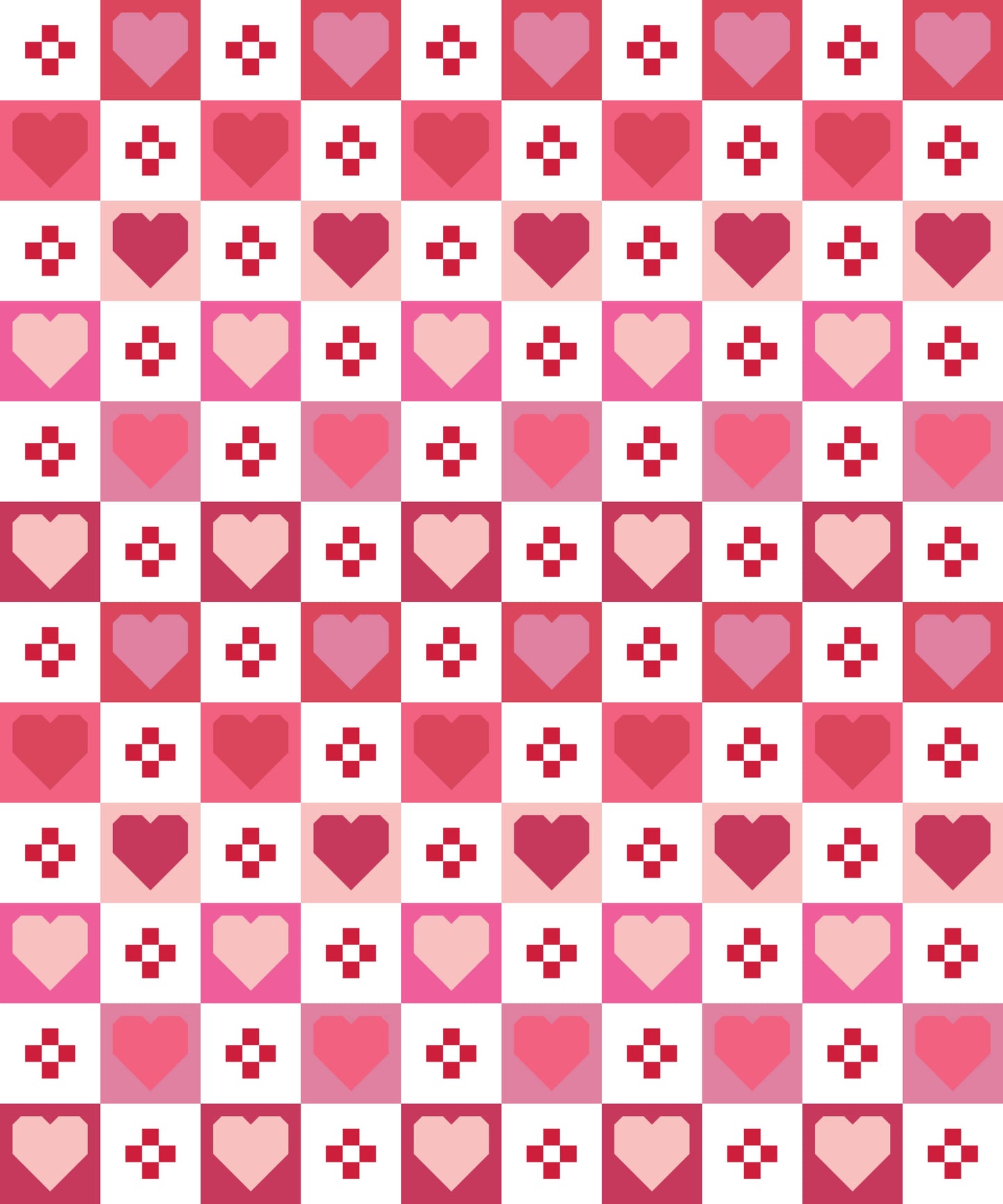 Cozy Checkered Hearts | Quilty Love Pattern