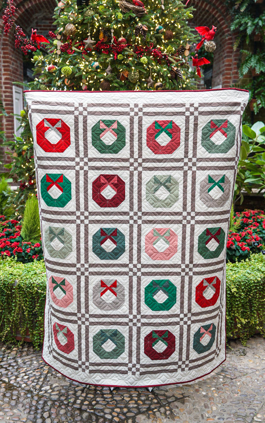 Tinsel Wreath Quilt Kit | Due North Handmade Pattern