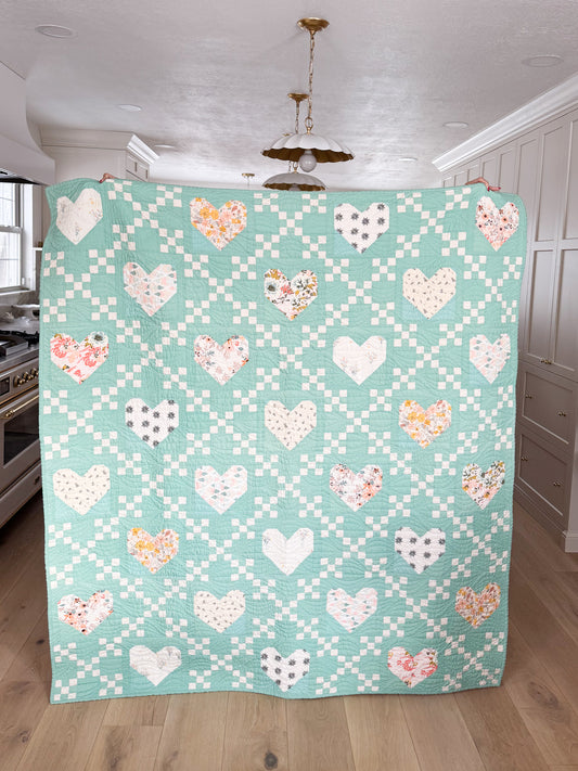 Heirloom Hearts Quilt Kit | Lo & Behold Stitchery Pattern