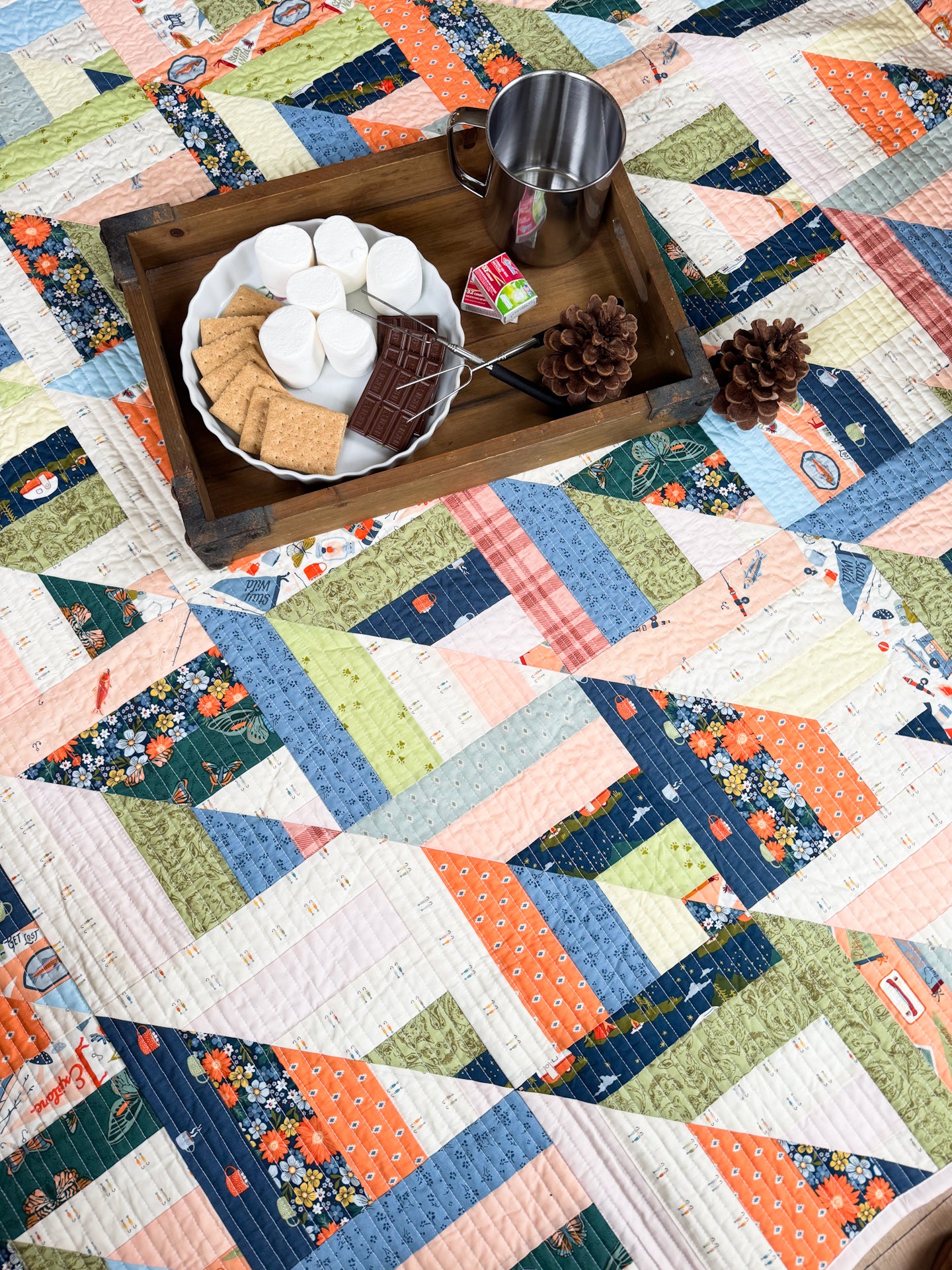 Happy Camper Lucky Log Cabins Quilt Kit | Quilt Love Pattern Inspired