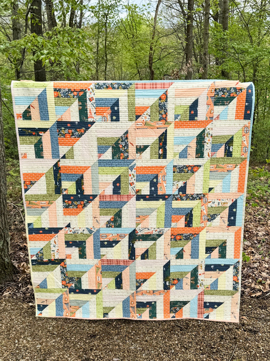 Happy Camper Lucky Log Cabins Quilt Kit | Quilt Love Pattern Inspired