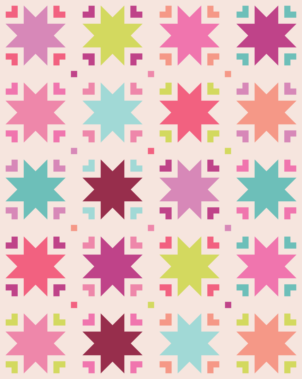 Heirloom Sky Quilt Kit | Retro Edition | Modern Charm Stitchery Pattern Sold Separately