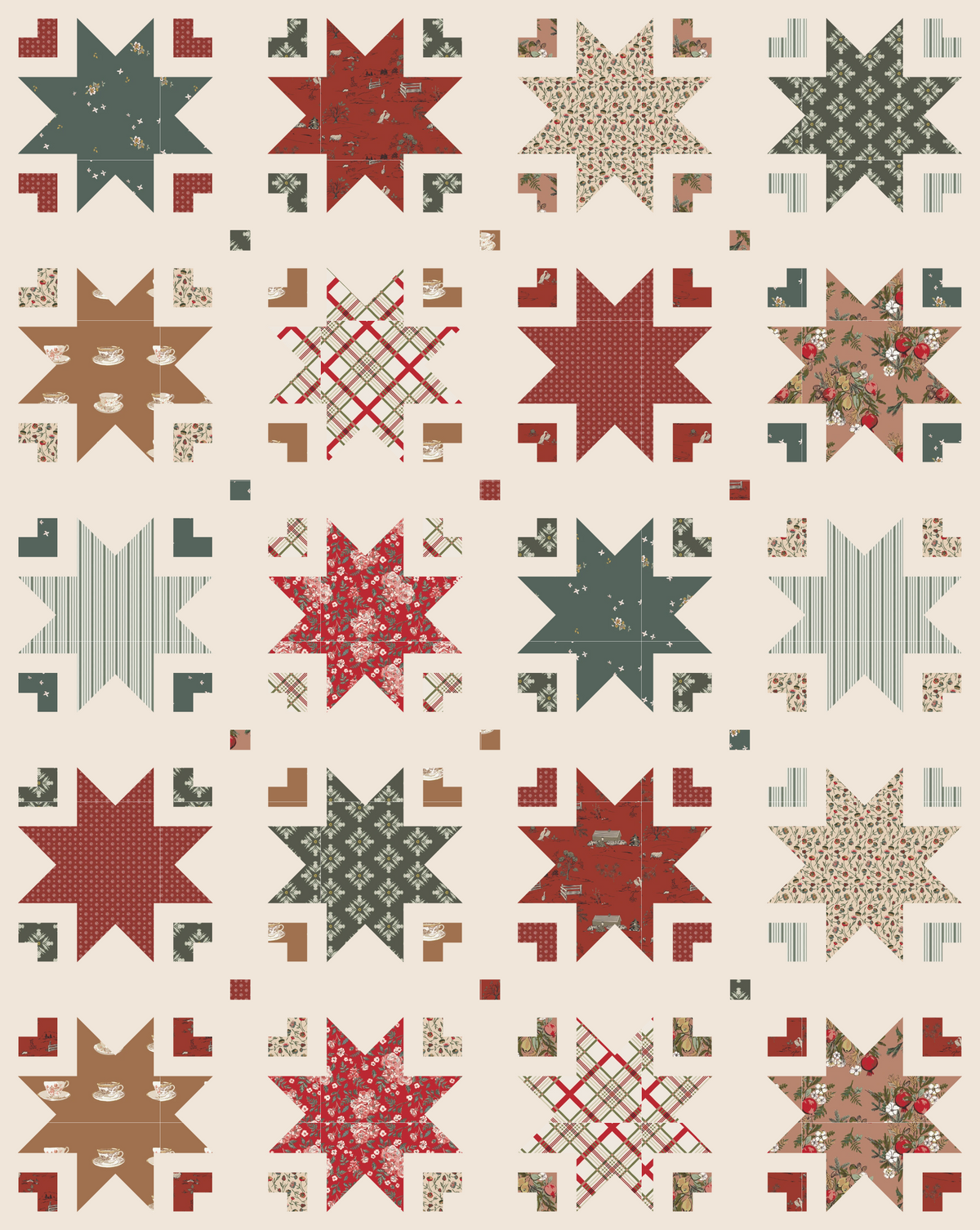 Heirloom Sky Quilt Kit | AGF Spruce Edition | Modern Charm Stitchery Pattern Sold Separately