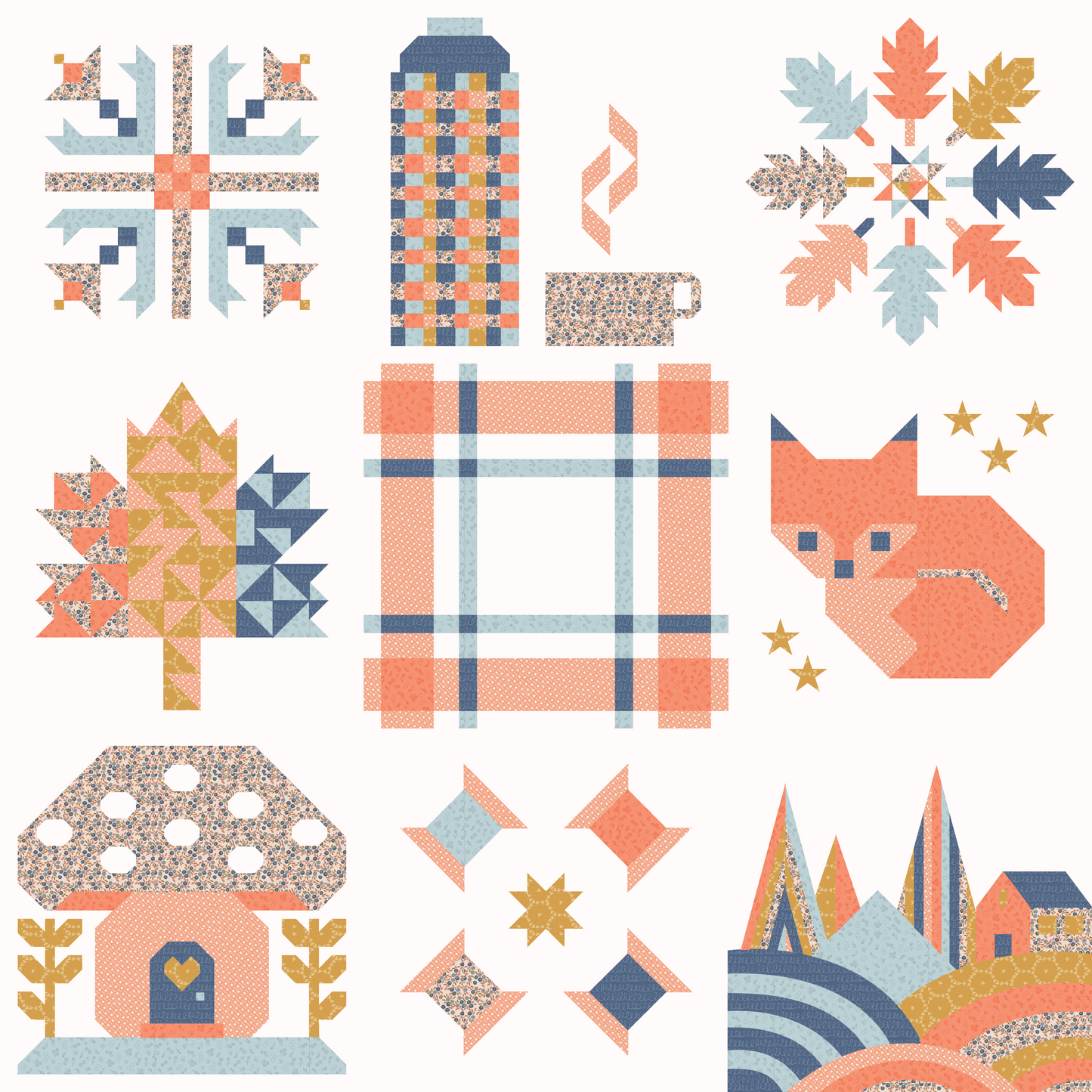 Sweater Weather Sampler Quilt Kit | AFG Homestead Edition |The Nine Patch Quilt Collective