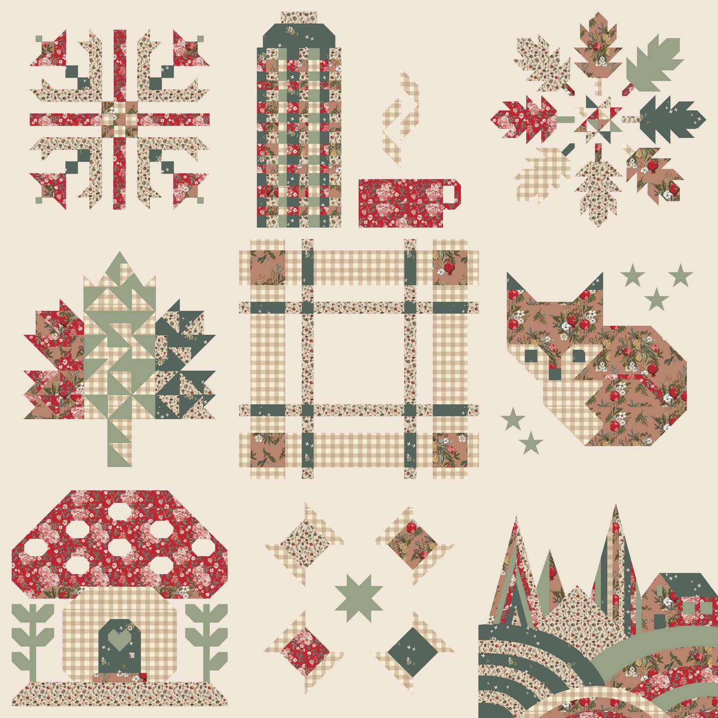 Sweater Weather Sampler Quilt Kit | AFG Spruce Edition |The Nine Patch Quilt Collective