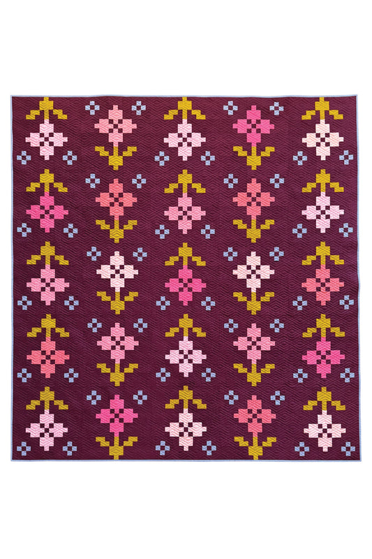 Cover Pansy Patch Quilt Kit | Lo & Behold Stitchery Inspired
