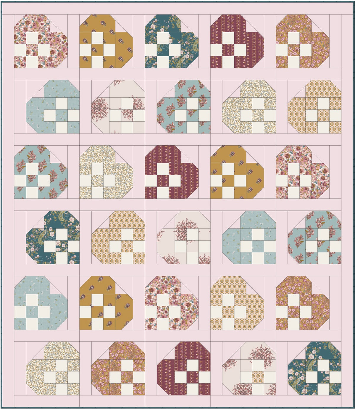 Patchwork Hearts Quilt Kit | AGF Charming One Edition | Sharon Holland Designs