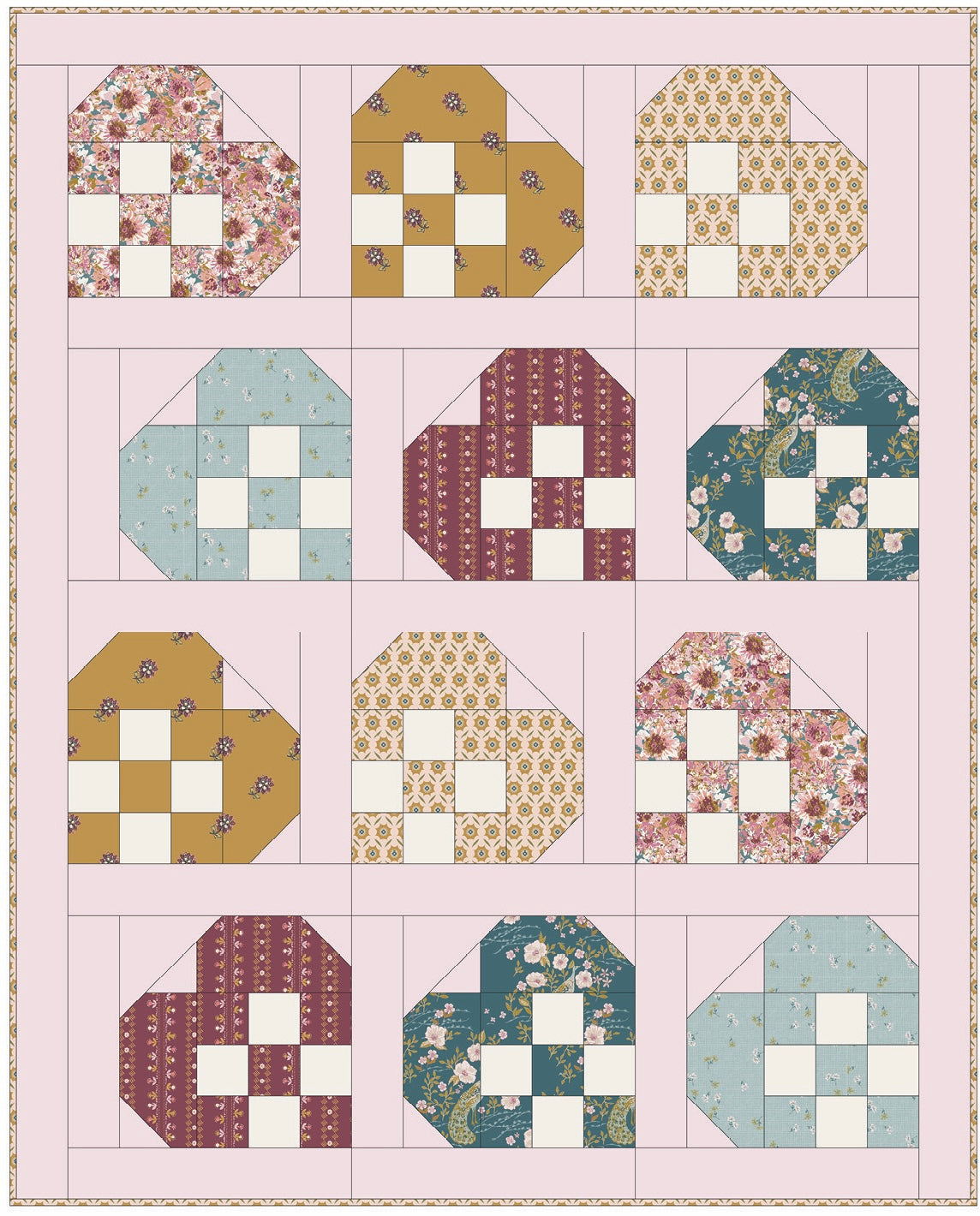 Patchwork Hearts Quilt Kit | AGF Charming One Edition | Sharon Holland Designs
