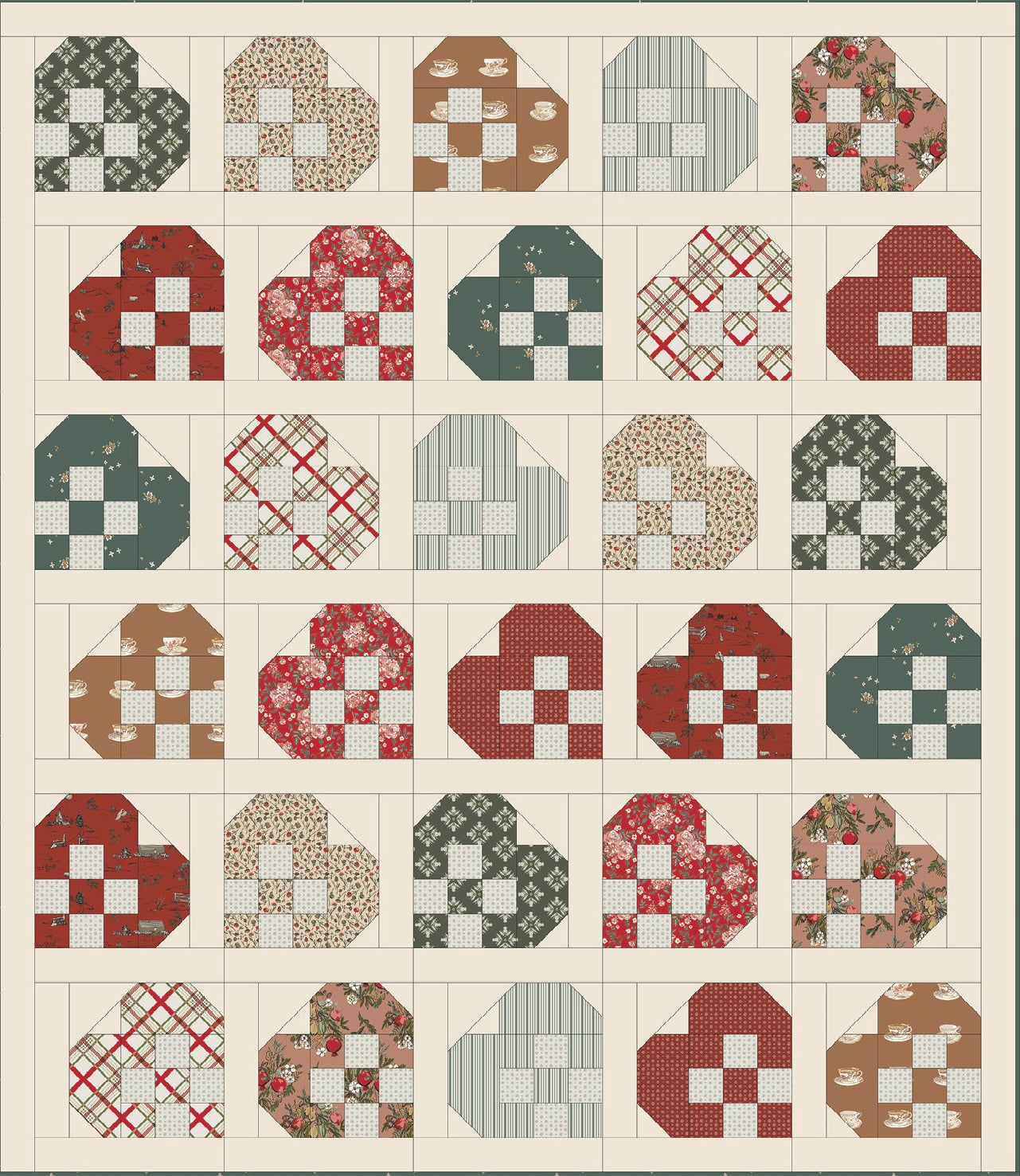 Patchwork Hearts Quilt Kit | AGF Spruce Edition | Sharon Holland Patterns