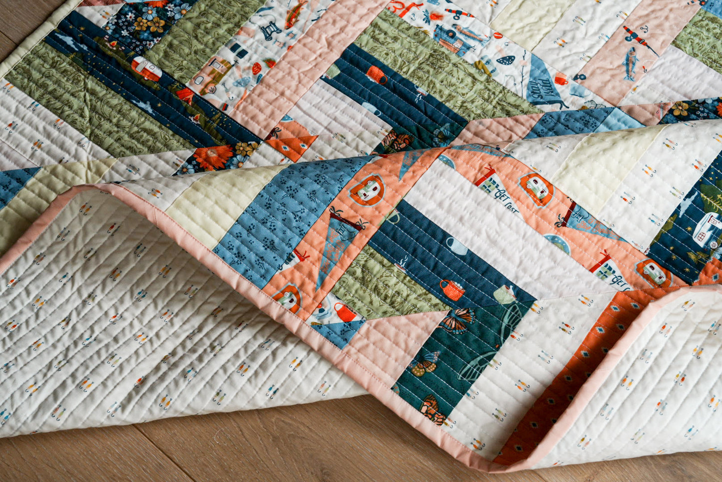 Happy Camper Lucky Log Cabins Quilt Kit | Quilt Love Pattern Inspired
