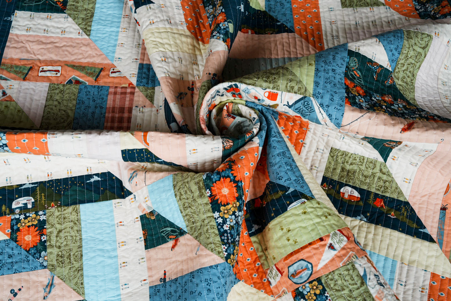 Happy Camper Lucky Log Cabins Quilt Kit | Quilt Love Pattern Inspired