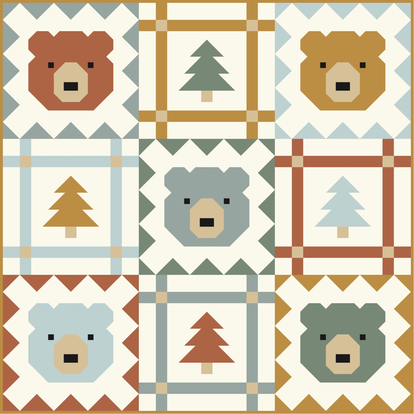 Grizzly Grove Quilt Kit | Warm Forest Edition | Pen + Paper Patterns Inspired
