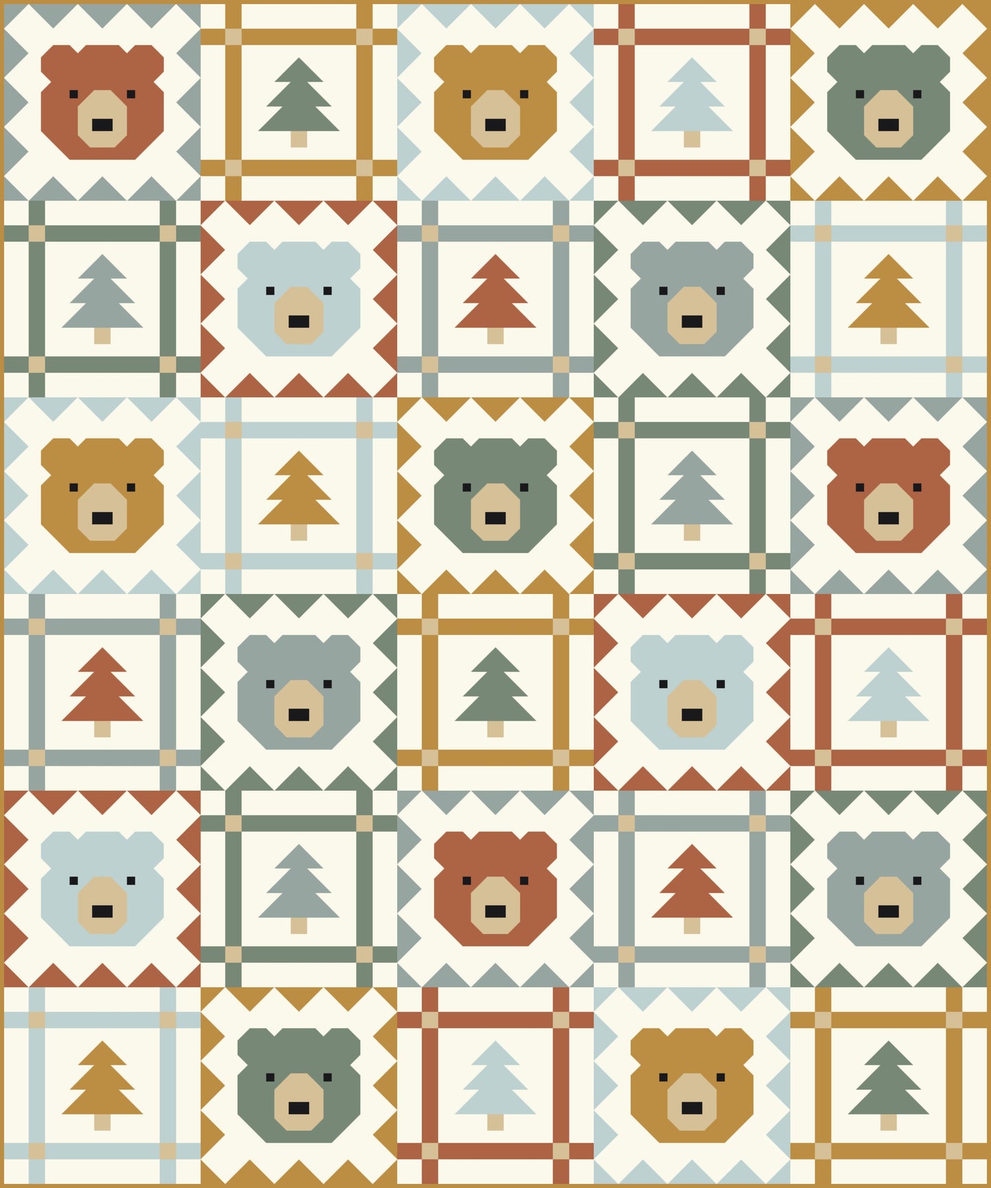 Grizzly Grove Quilt Kit | Warm Forest Edition | Pen + Paper Patterns Inspired