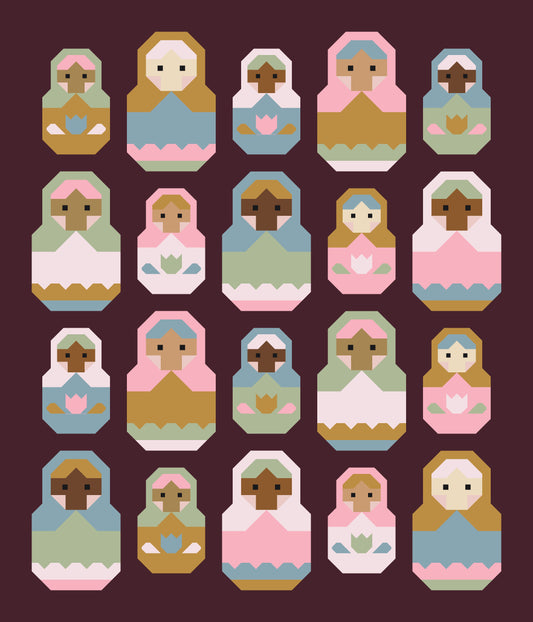 Nesting Dolls Quilt Kit | Velvet Edition | Pen + Paper Pattern Sold Separately