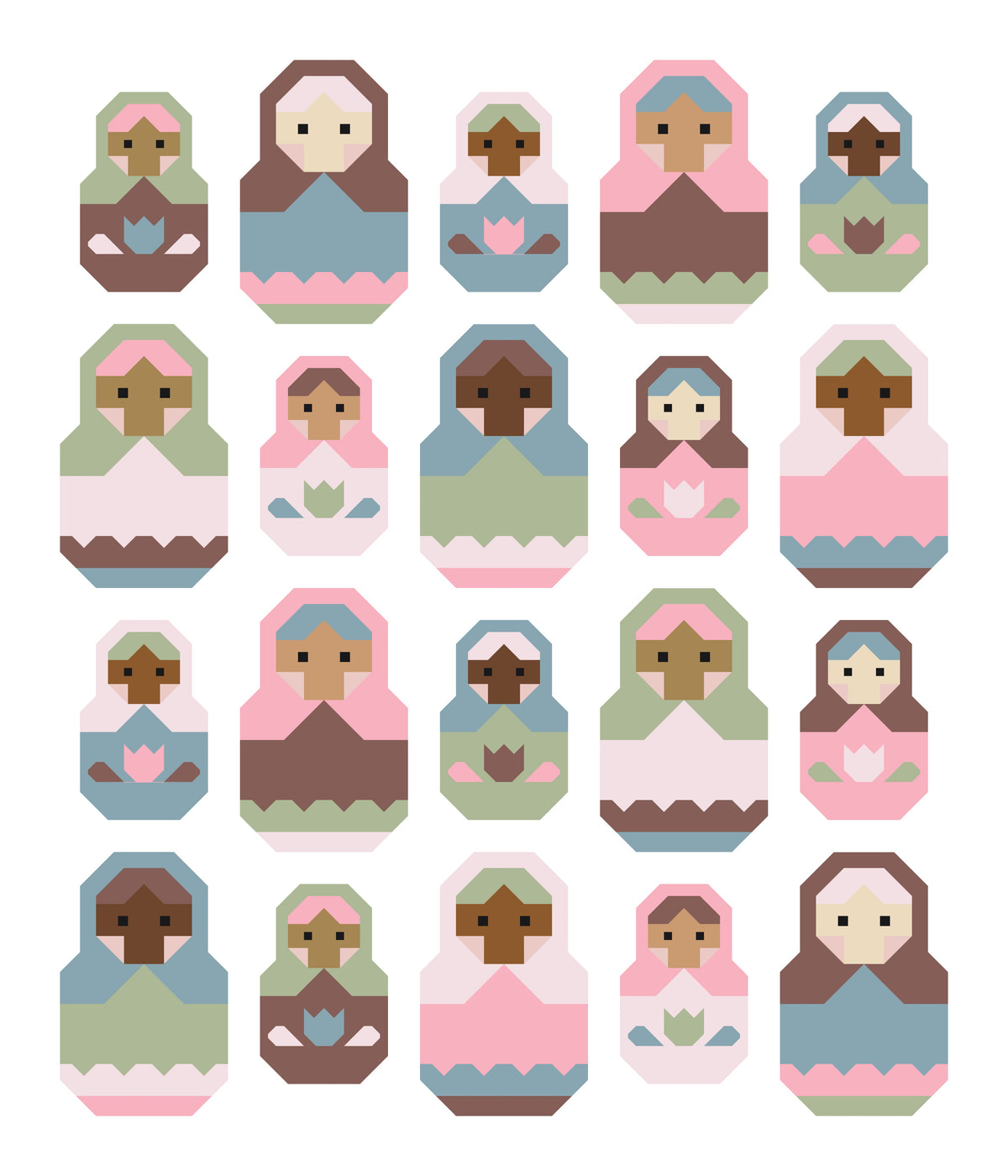 Nesting Dolls Quilt Kit | Pastel Edition | Pen + Paper Pattern Sold Separately