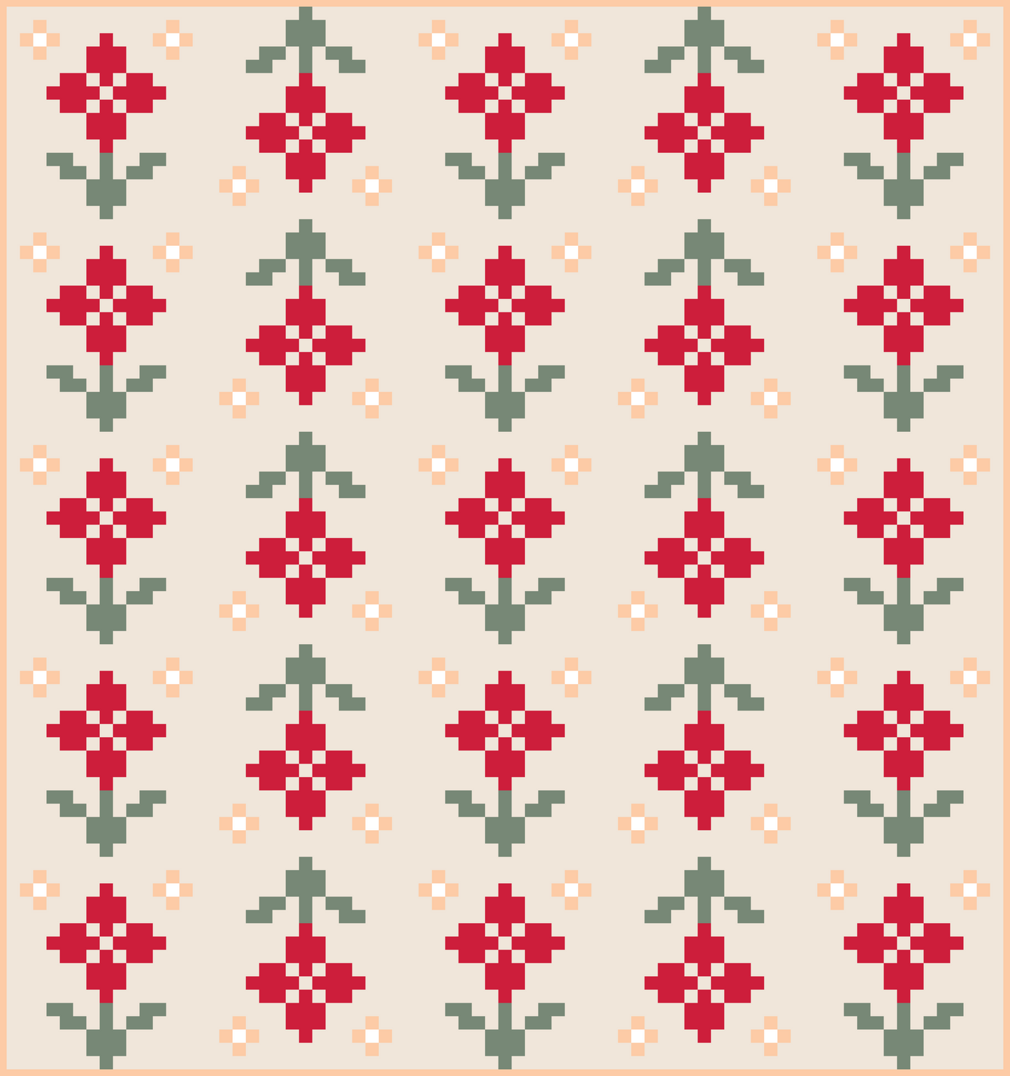 Red Pansy Patch Quilt Kit | Lo & Behold Inspired