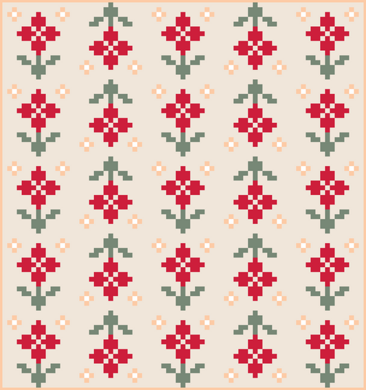 Red Pansy Patch Quilt Kit | Lo & Behold Inspired