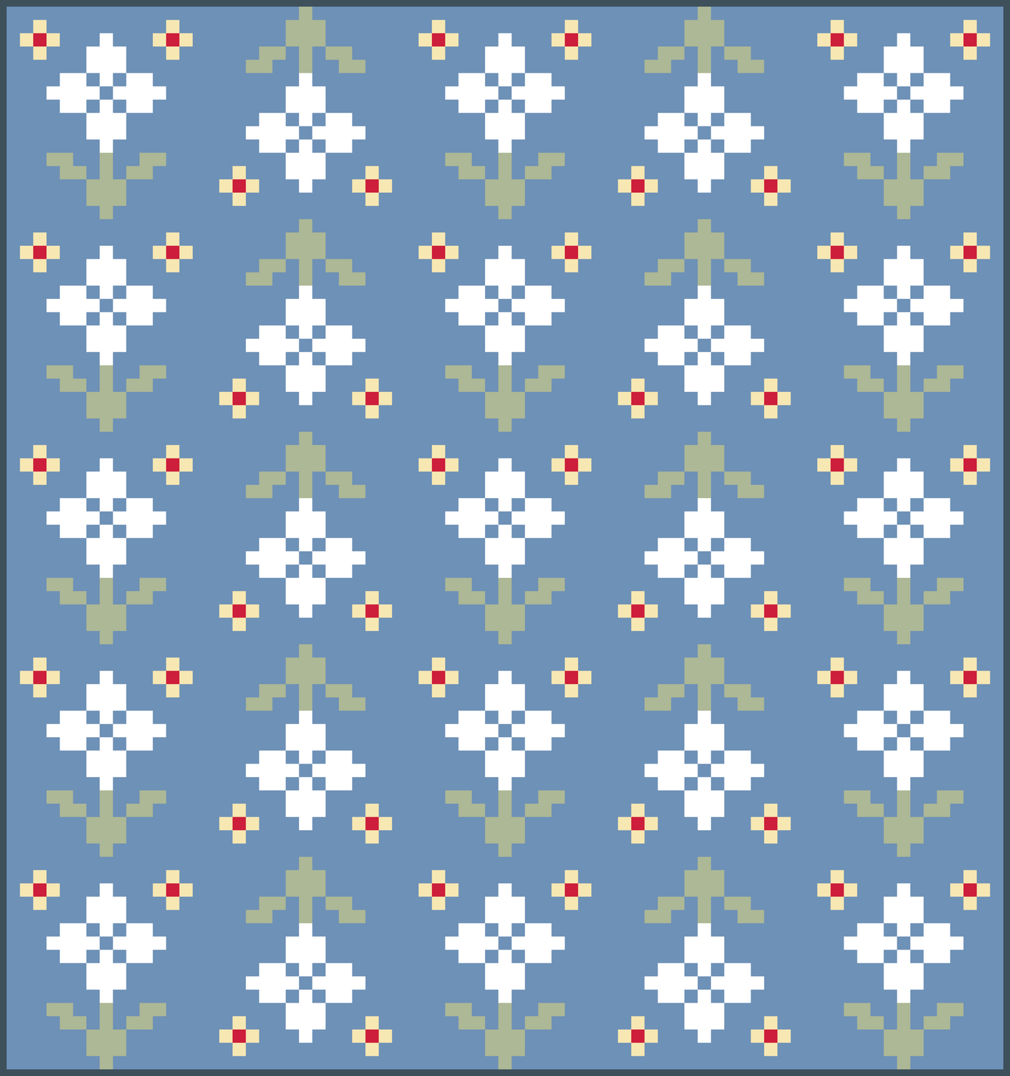 Blue Pansy Patch Quilt Kit | Lo & Behold Stitchery Inspired