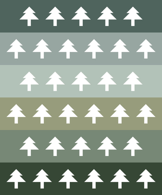 Evergreen Tree Rows Quilt Kit | Quilty Love Pattern
