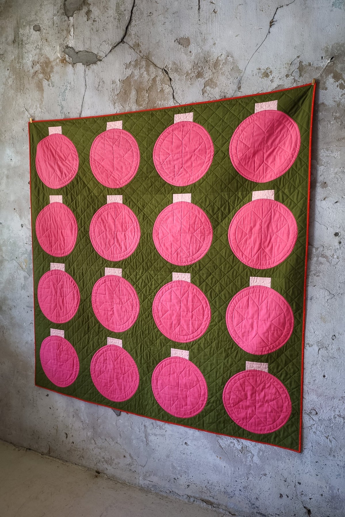 Retro Ornaments 2.0 Quilt Kit | Cactus Flower Edition | Lo & Behold Stitchery Pattern Sold Separately